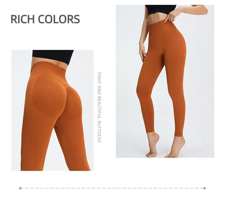 Seamless High Waist Nude Yoga Pants Women's Honey Peach Hip Lifting Tight Fitness Pants Quick Dried Exercise Push Up Yoga Pants