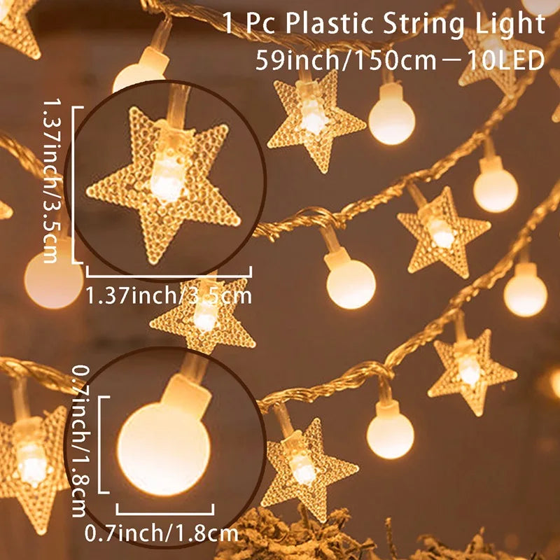 Christmas Santa Claus String Light Garland Xmas Tree Pendant Merry Christmas Decor for Home Noel Navidad Gift 2024 New Year 2025