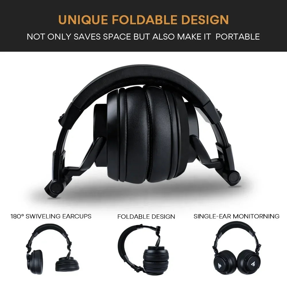 MAONO Professional Studio Monitor Headphones 50 mm Dynamic Type Surround Stereo Wired DJ Headphone For Music Mixer Gamer Headset