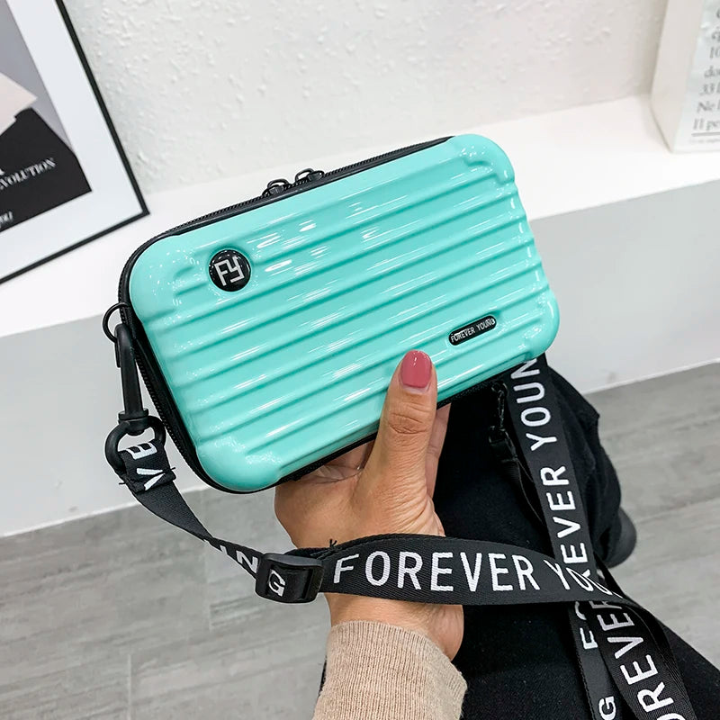 Luggage Small Bag Women's Crossbody Shoulder Personality Hand-Held Mini Suitcase-Style Box Small Square Women's Bag