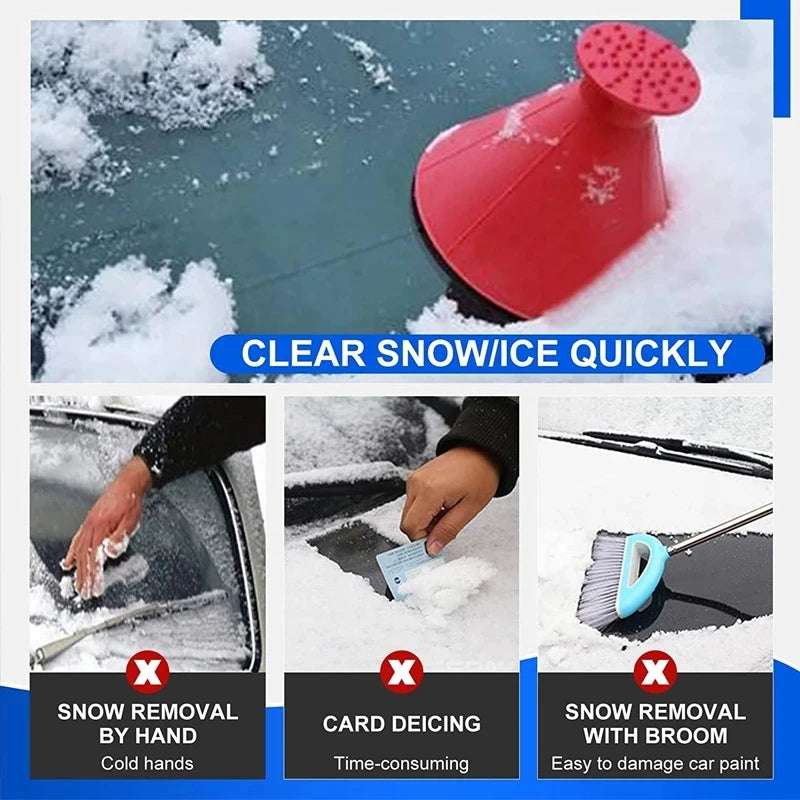 Winter Auto Car Magic Window Windshield Car Ice Scraper Shaped Funnel Snow Remover Deicer Cone Tool Scraping A Round мойщик окон