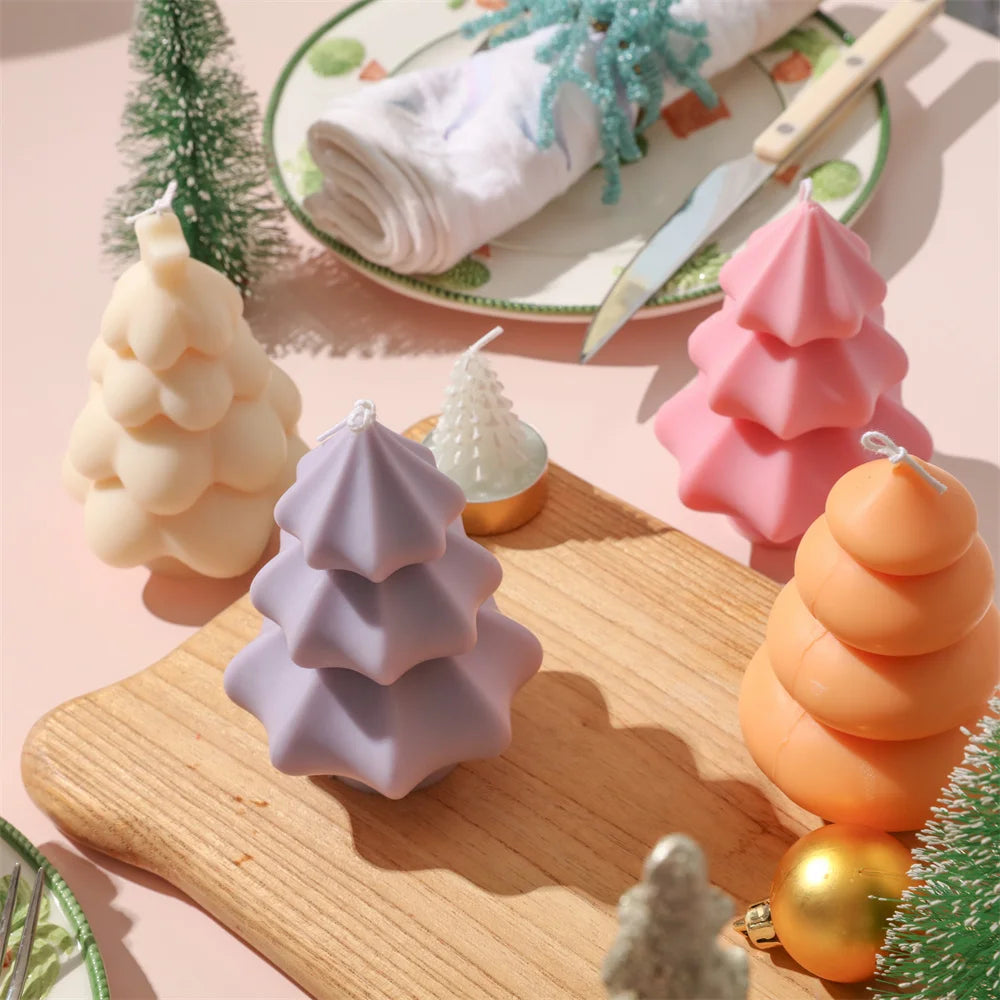 Christmas Tree Silicone Mold Handmade Scented Candle Mould DIY Christmas Mould Supplies Home Decor