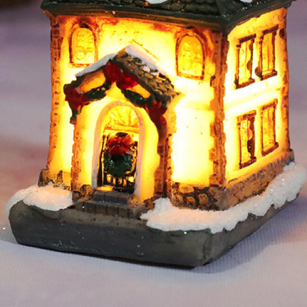 House Figurine Christmas Resin Wear Resistant Tiny Resin House Village Miniature Model   Xmas Decoration  for Wedding