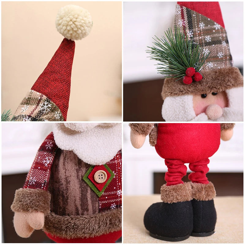 Cute Christmas Decoration Santa Claus Elk Santa Doll Christmas Ornaments Supplies New Year Home Decor Kid Gifts Navidad Natal