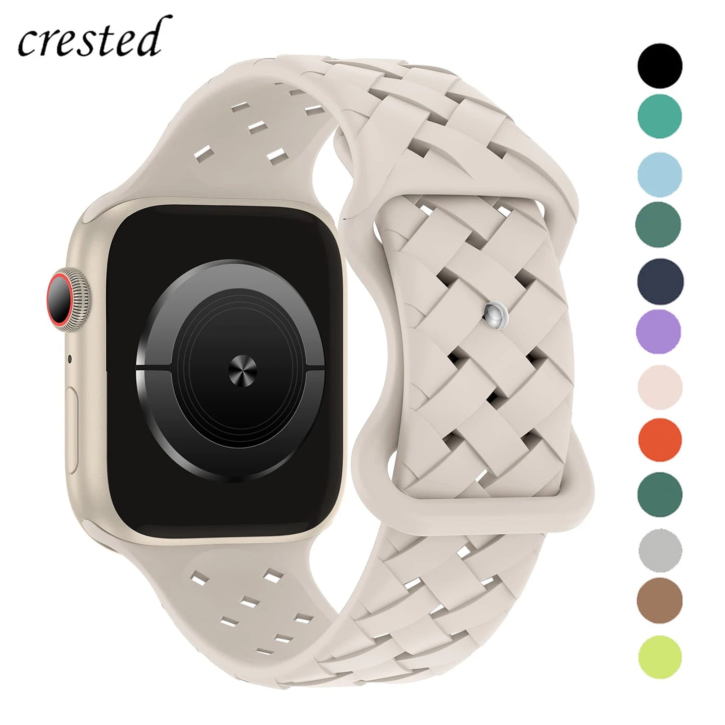 Sport Braided Silicone Strap For Apple Watch Band 44mm 40mm 45mm 49mm 41mm 38mm Breathable bracelet iwatch series 7 se 3 8 ultra