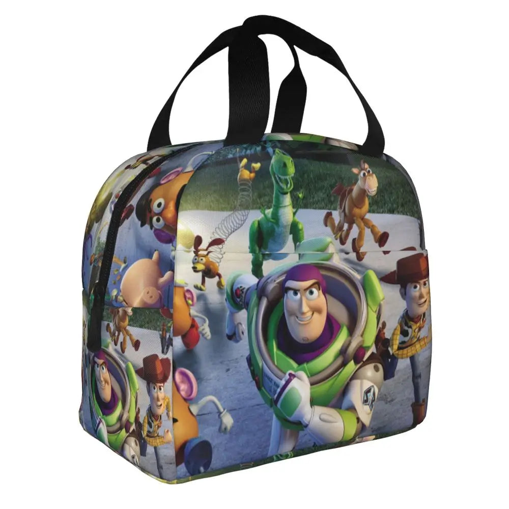 Custom Toy Story Buzz Ranger Suit Insulated Lunch Bag Reusable Thermal Cooler Bento Box For Women Food Container Tote Bags