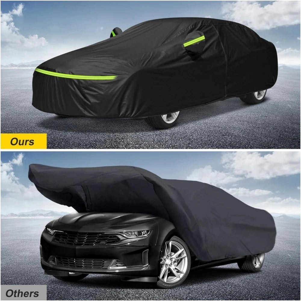 Full Car Cover All Weather Outdoor Car Covers with Zipper Windproof Heavy Duty Waterproof Protection for 2010-2023 Chevy Camaro