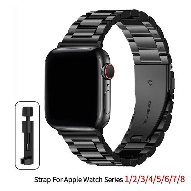 Stainless Steel Strap For Apple Watch Band 45mm Ultra 49mm 41mm 40mm 44mm Strap Metal Bracelet For Iwatch Series 9 10 46mm 42mm