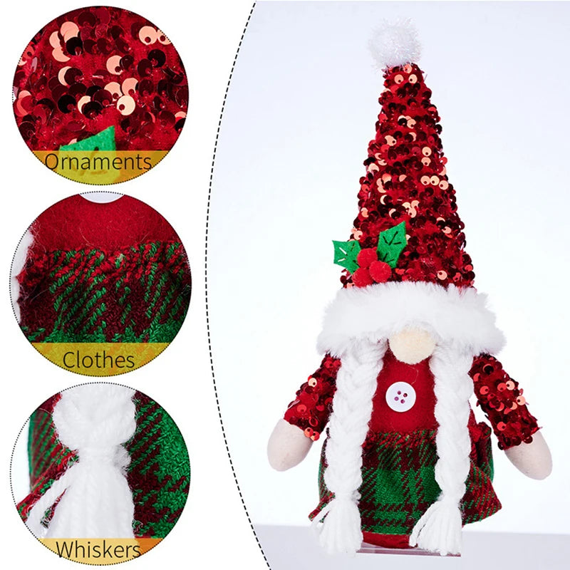 1Pc Gnome Faceless Plush Doll Santa Elf Doll Christmas Decoration for Home Xmas Table Ornaments New Year 2025 Natal Navidad