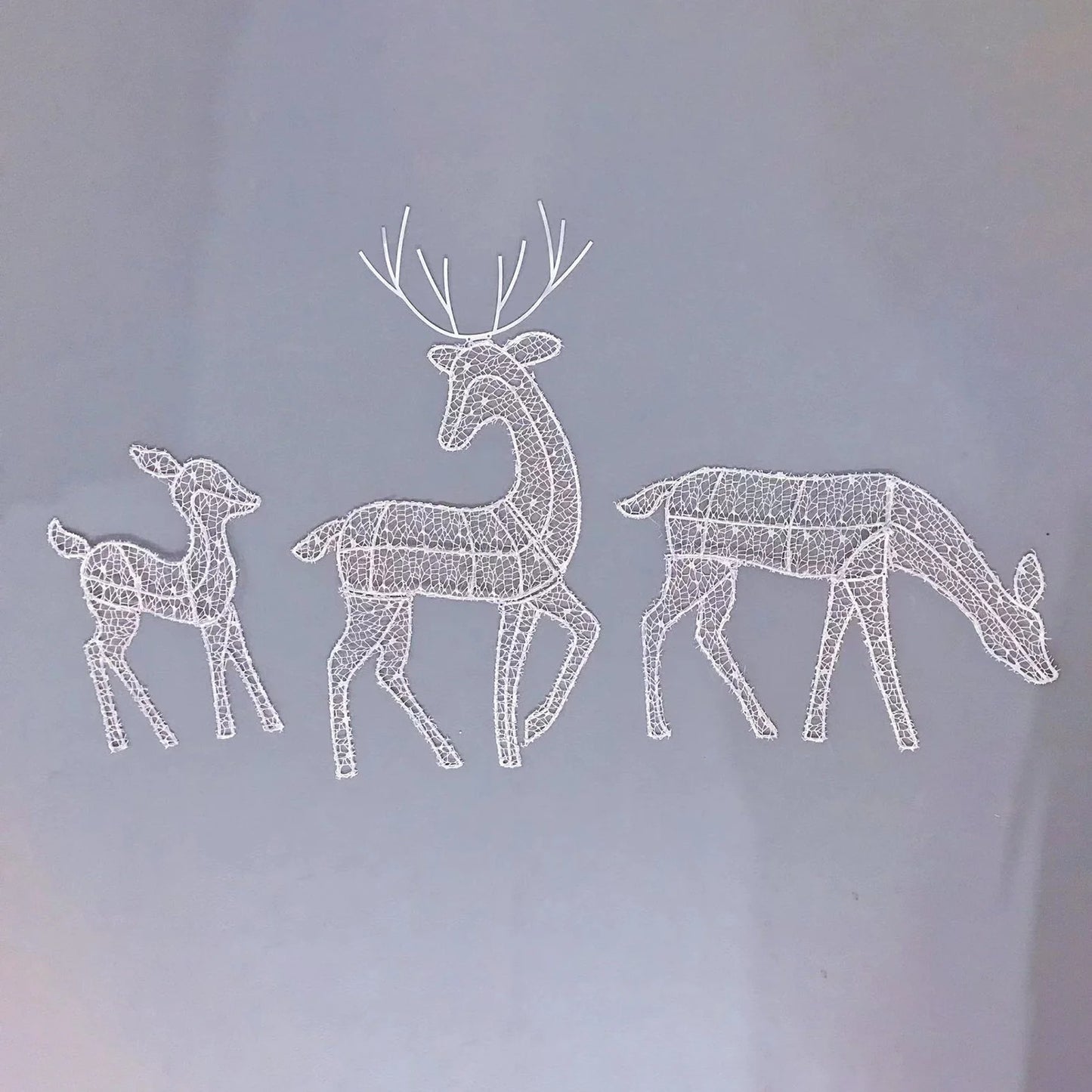 Metal Frame Reindeer Decor Glowing Christmas Deer Ornament Set with Led Lights for Outdoor Xmas Decorations Metal Frame for Home