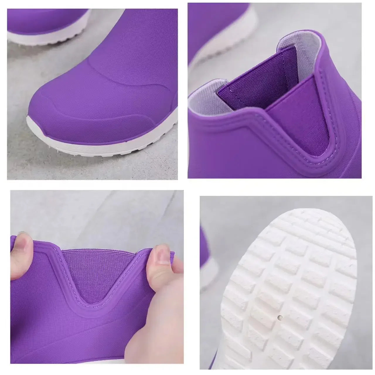 Fashion Rain Shoes for Women Rubber Boots Platform Ankle Boots 2024 Autumn Winter Slip on Women Booties Work Shoes Botines Mujer