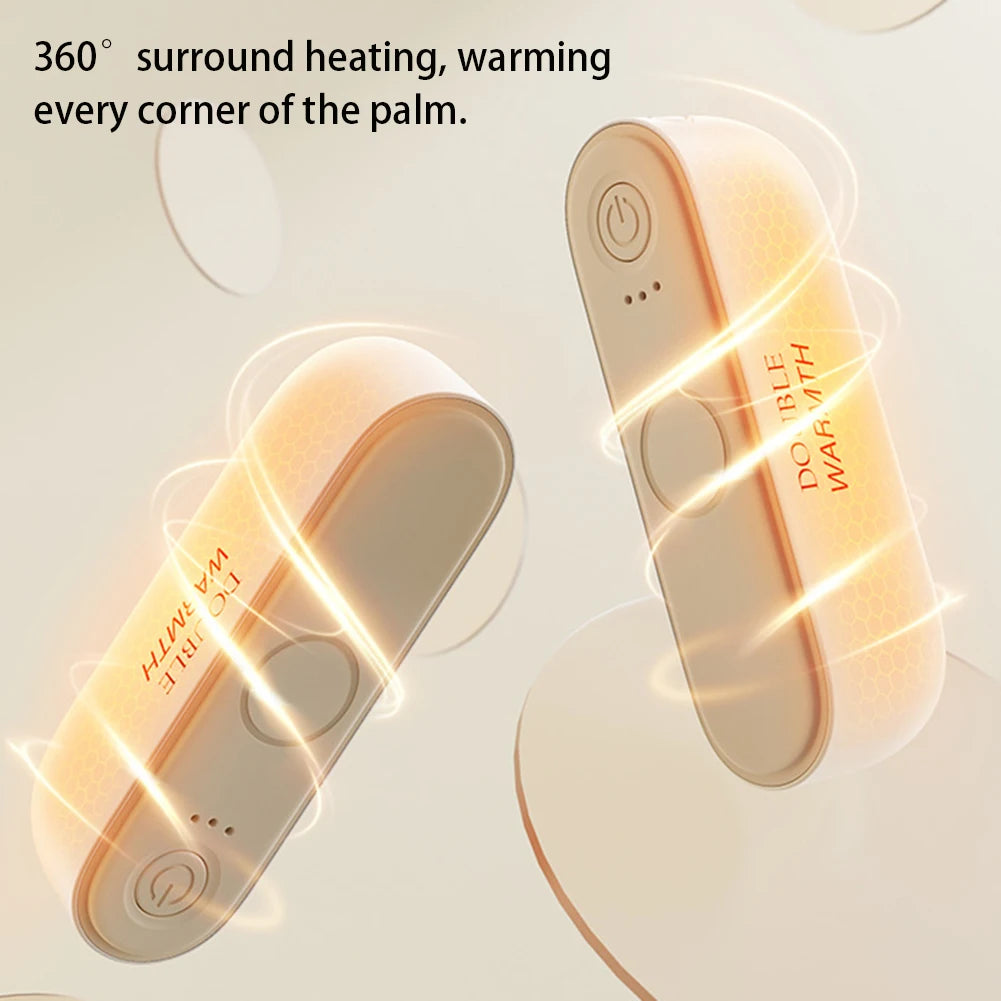 2 In 1 Hand Warmers Rechargeable Long-lasting Heat Electric Keep Warm Tool Present For Family Friends