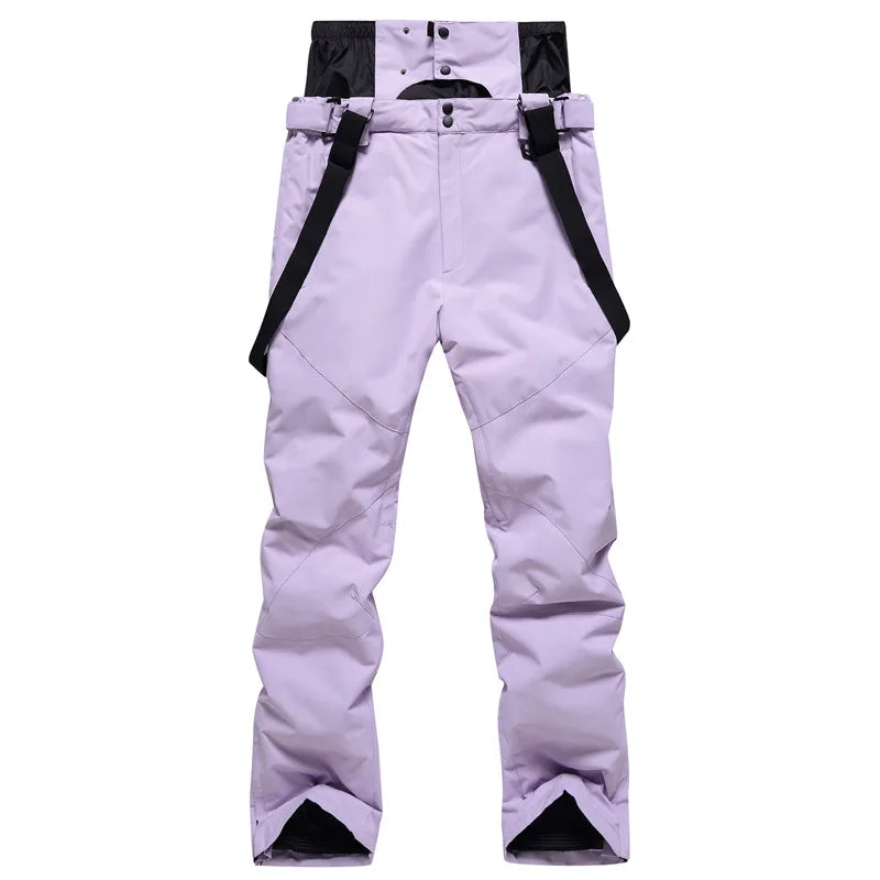 New Men Women Suspenders Ski Pants Windproof Waterproof Warm Couple Snow Trousers Winter Ski Snowboard Pants Waist Protection