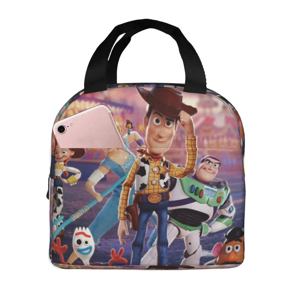 Custom Toy Story Buzz Ranger Suit Insulated Lunch Bag Reusable Thermal Cooler Bento Box For Women Food Container Tote Bags