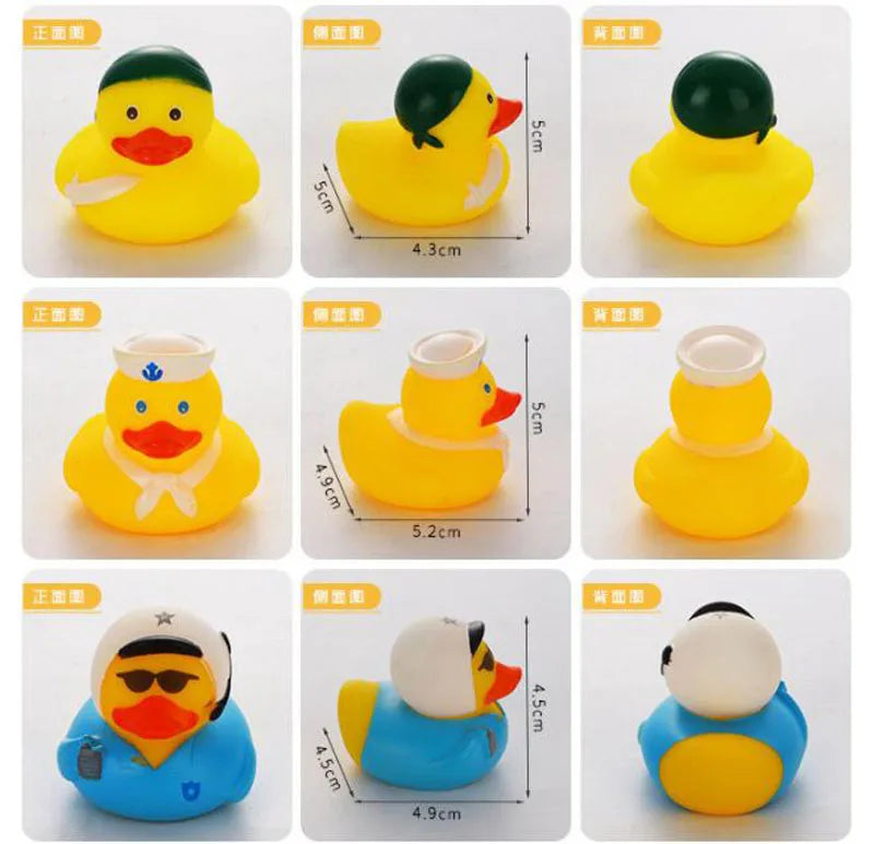 1pcs Baby Cute Duck Bath Toys Rubber Yellow Ducks Washing Swimming Toddler Toys Squeeze Sound Kids Wash Play Funny Gift