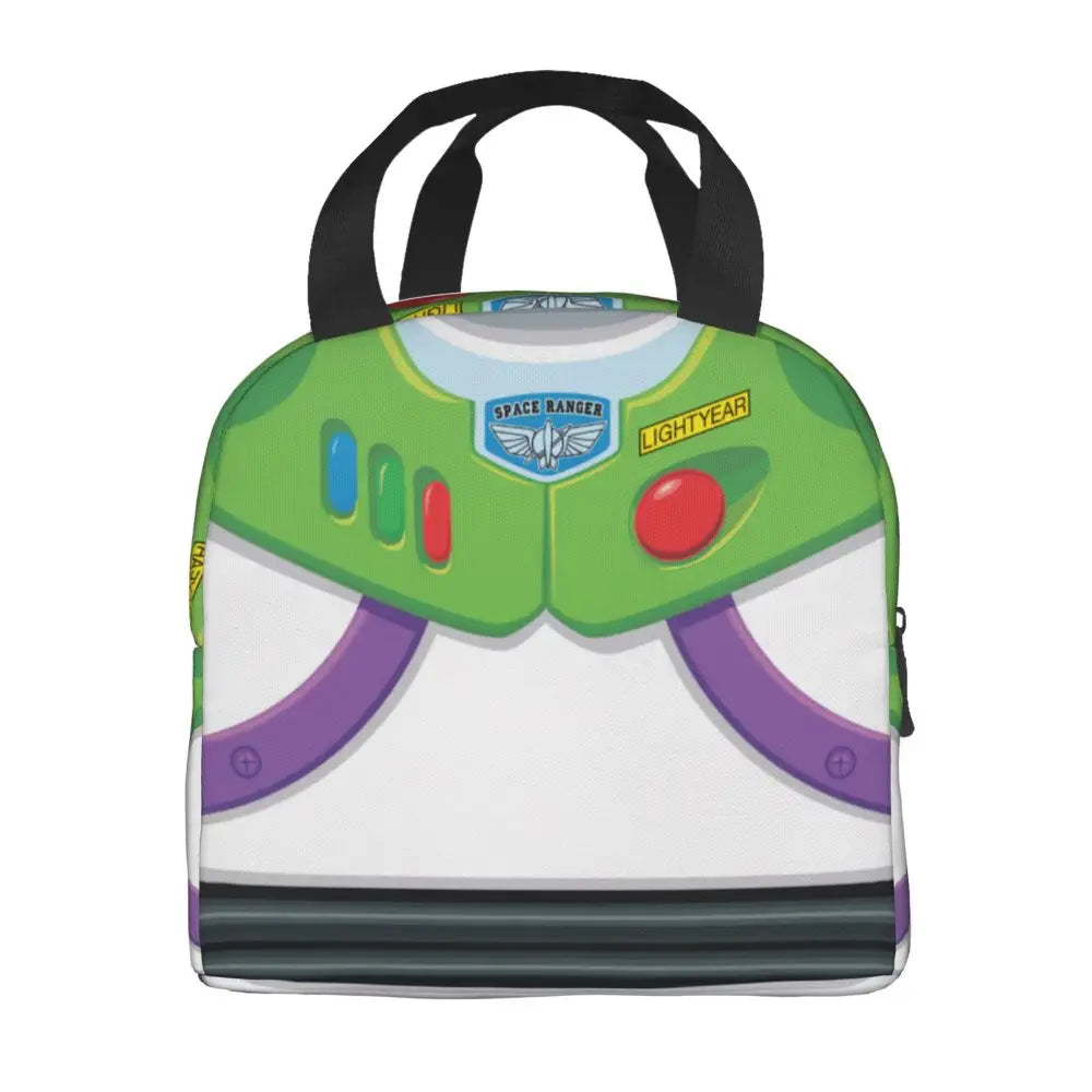 Custom Toy Story Buzz Ranger Suit Insulated Lunch Bag Reusable Thermal Cooler Bento Box For Women Food Container Tote Bags