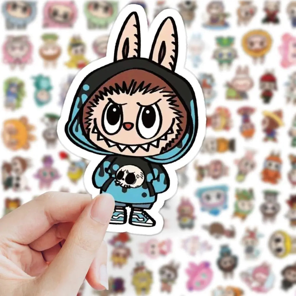 103 PCS Labubu Cute Monster Cartoon Waterproof Stickers Pack Anime Accessories