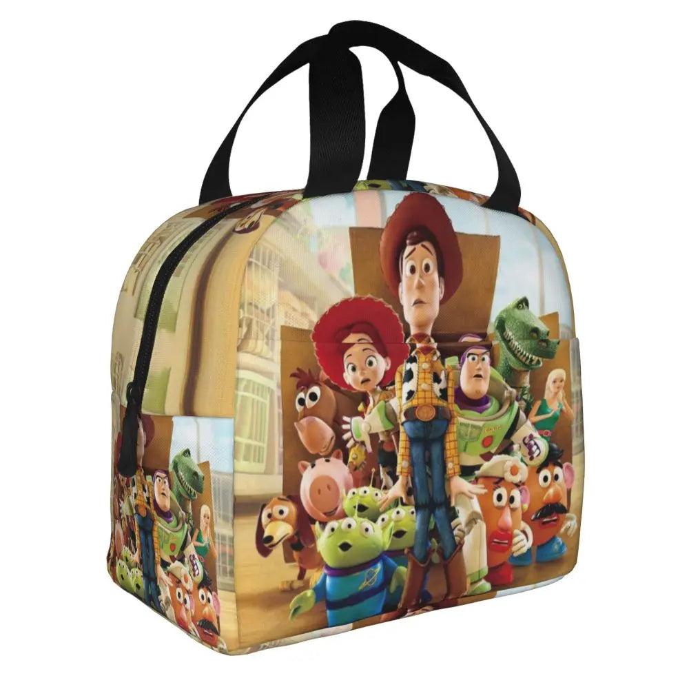 Custom Toy Story Buzz Ranger Suit Insulated Lunch Bag Reusable Thermal Cooler Bento Box For Women Food Container Tote Bags