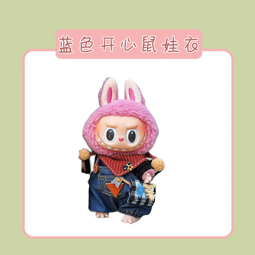 Hot Labubu Doll Clothes Fashion Clothes Hoodies For 17cm Doll Clothes Color Match Hoodies Dolls Accessories Cute Little Cloths