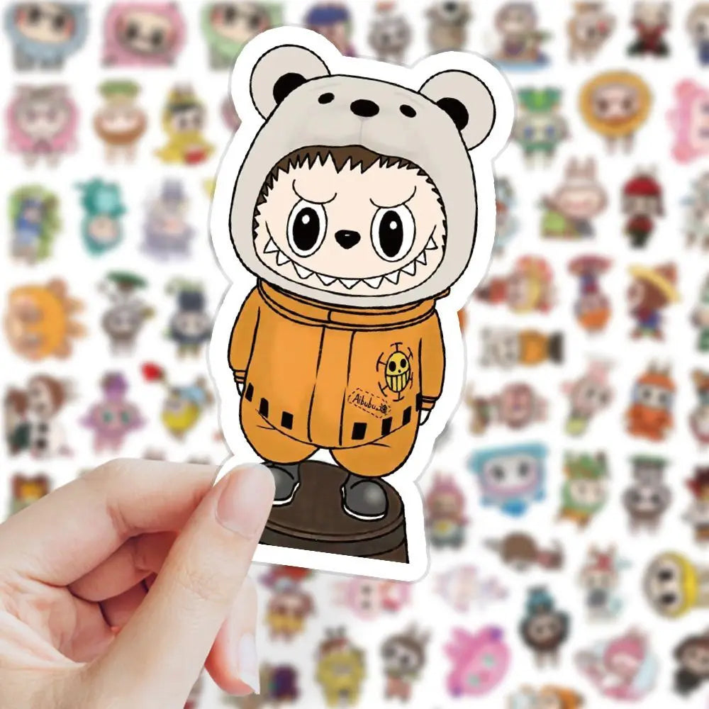 103 PCS Labubu Cute Monster Cartoon Waterproof Stickers Pack Anime Accessories