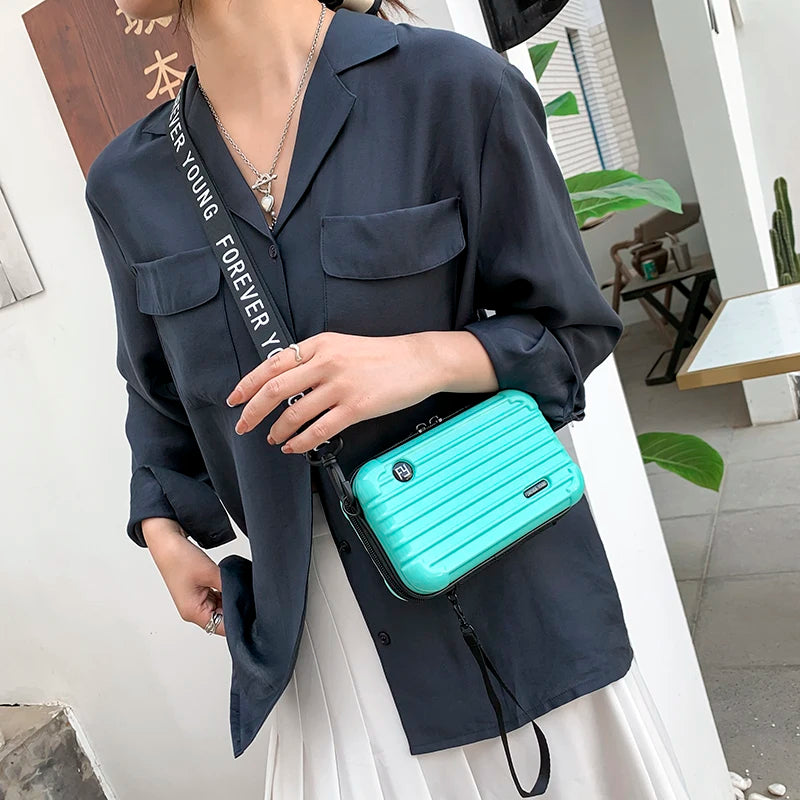 Luggage Small Bag Women's Crossbody Shoulder Personality Hand-Held Mini Suitcase-Style Box Small Square Women's Bag