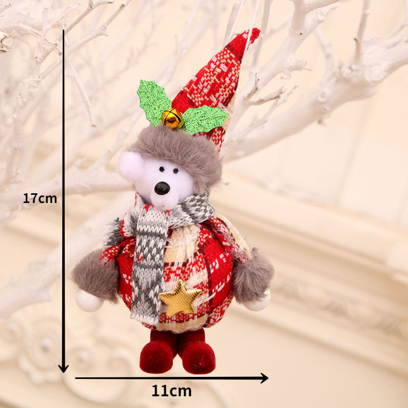 2023 Cute Christmas Santa Snowman Deer Doll Decoration Gift Doll Christmas Tree Hanging Ornament New Year Xmas Home Decoration