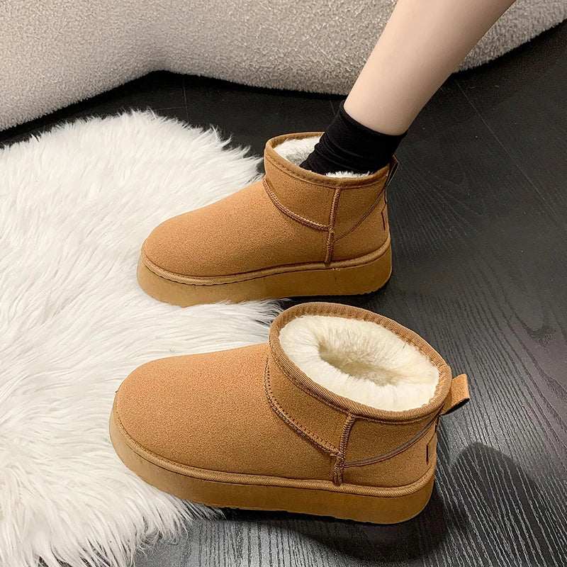 2024 New Classic Thickened Fluff Women's Snow Boots Comfortable Warm Ankle Boots Women Winter Ladies Shoes Chunky Botas Mujer