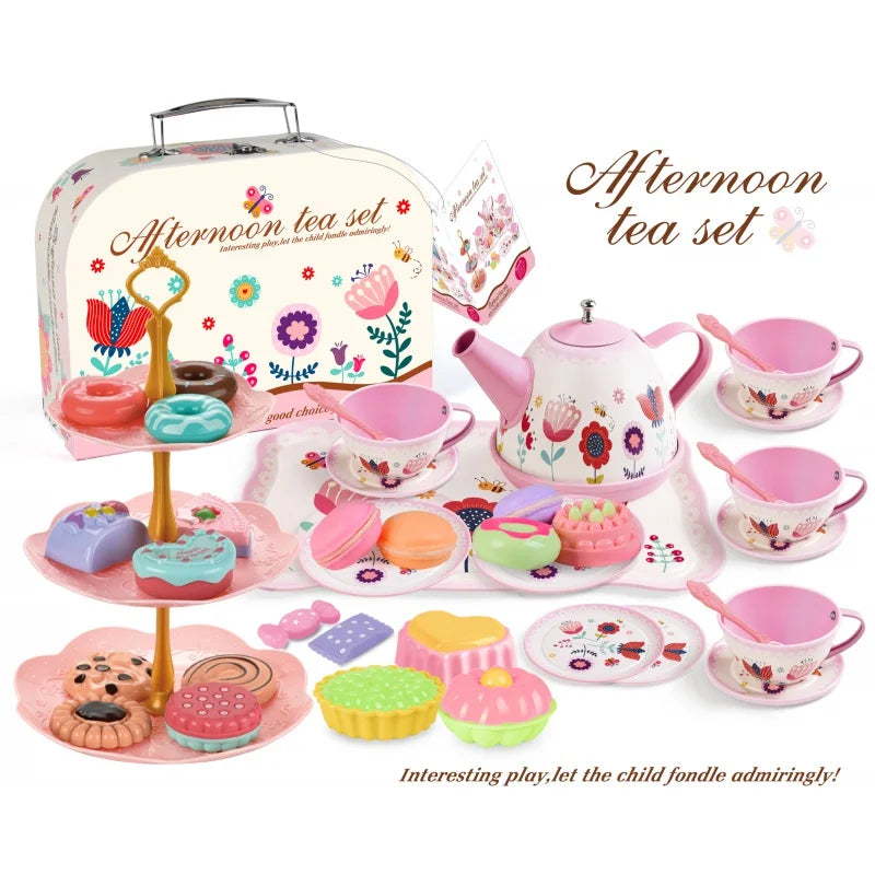 Play tea set Kitchen Play Set children furniture Infant Pretend  Kids Toys For Girls Kitchen Set