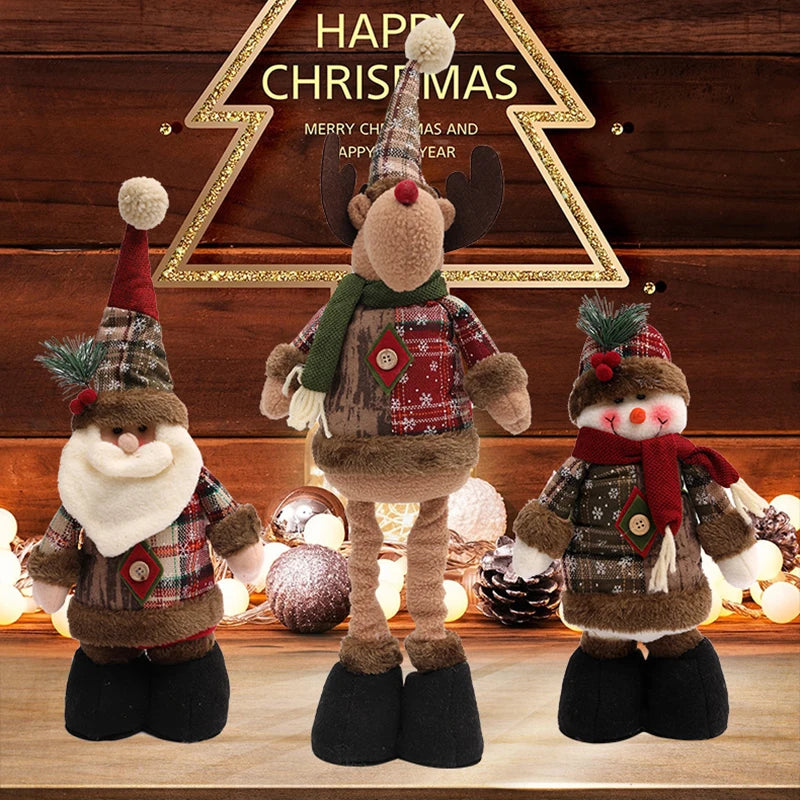 Cute Christmas Decoration Santa Claus Elk Santa Doll Christmas Ornaments Supplies New Year Home Decor Kid Gifts Navidad Natal