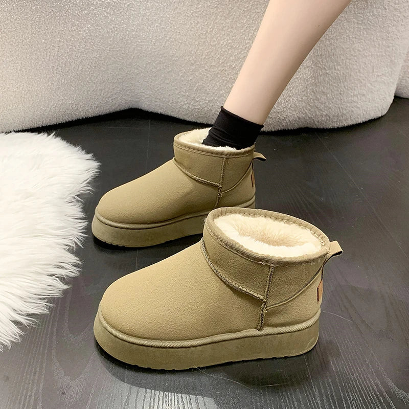 2024 New Classic Thickened Fluff Women's Snow Boots Comfortable Warm Ankle Boots Women Winter Ladies Shoes Chunky Botas Mujer