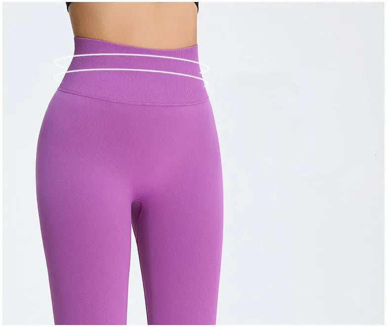 Seamless High Waist Nude Yoga Pants Women's Honey Peach Hip Lifting Tight Fitness Pants Quick Dried Exercise Push Up Yoga Pants