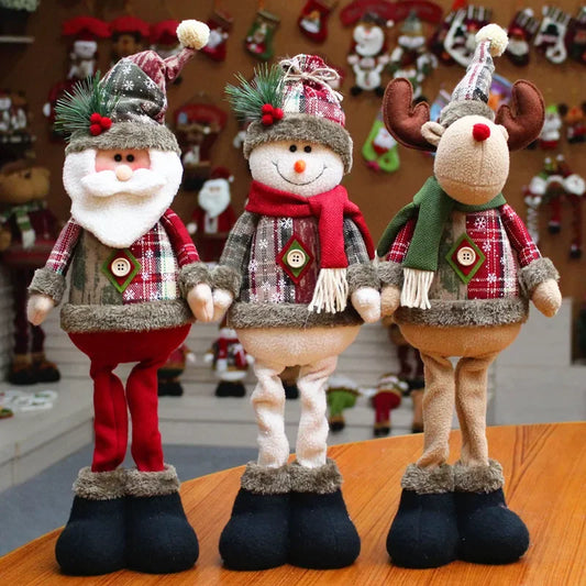 Cute Christmas Decoration Santa Claus Elk Santa Doll Christmas Ornaments Supplies New Year Home Decor Kid Gifts Navidad Natal