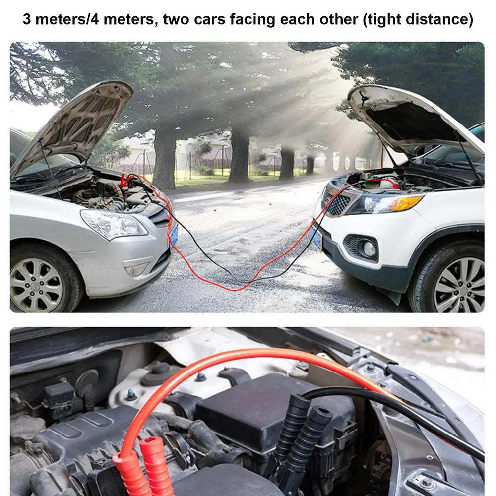 Auto Battery Heavy Duty Jumper Cables 4M 2000A Booster Cables For Cars Truck SUV Positive And Negative Firewire Jump Start Cable