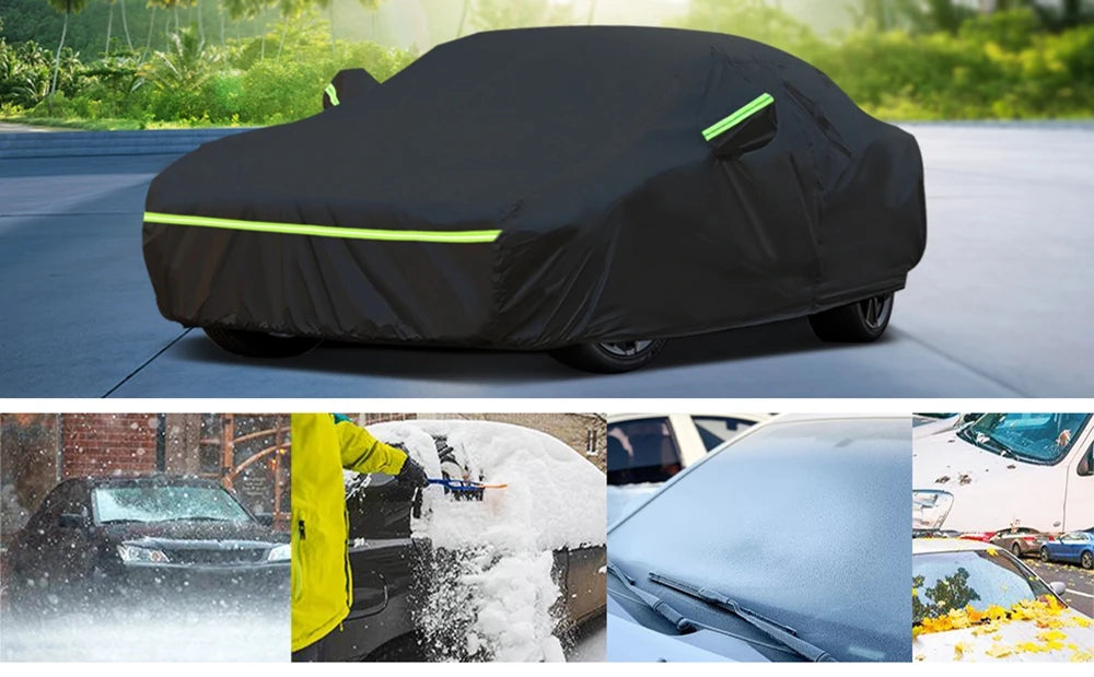 Full Car Cover All Weather Outdoor Car Covers with Zipper Windproof Heavy Duty Waterproof Protection for 2010-2023 Chevy Camaro