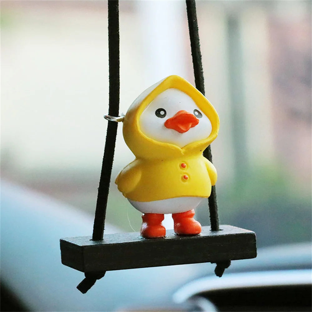 1/2/3PCS Little Yellow Duck Car Pendant Swing Duck Auto Rearview Mirror Hanging Pendant Car Ornaments Car Decorations Interior