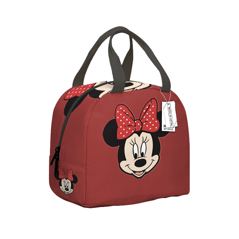 Disney Mickey Mouse Lunch Bag Cartoon Minnie Mouse Large Capacity Waterproof Thermal Insulation Bag Children Food Storage Box