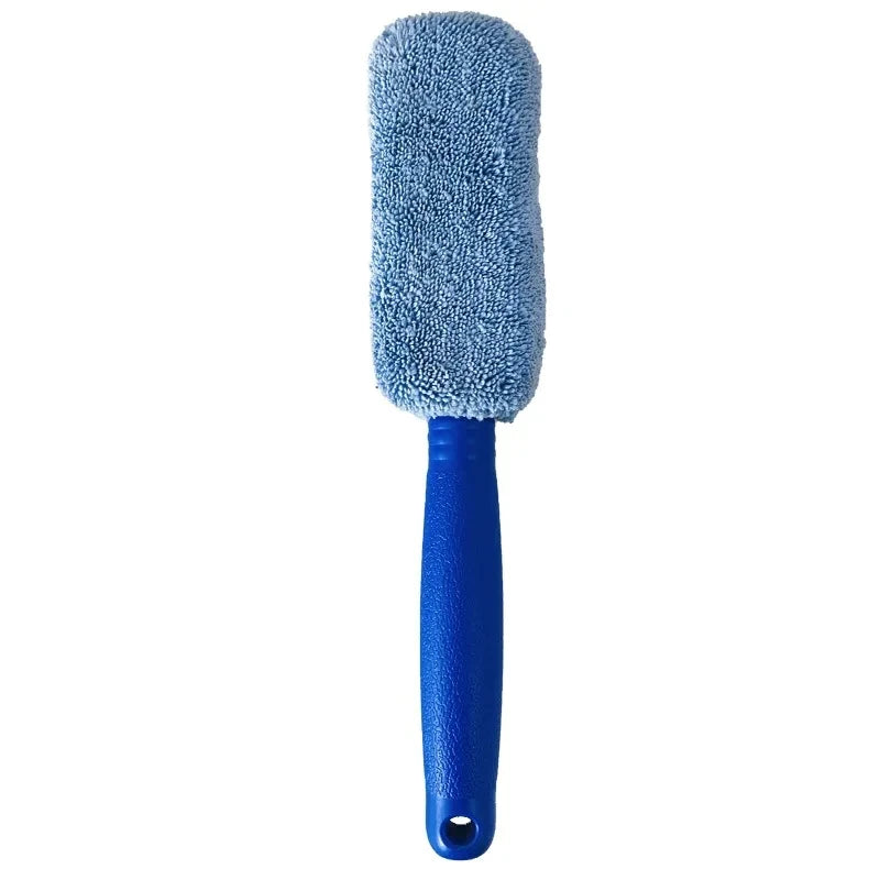 Car Wheel Wash Brush Portable Microfiber Tire Rim with Plastic Handle Auto Trunk Motorcycle Detailing Cleaning Accessories Tool