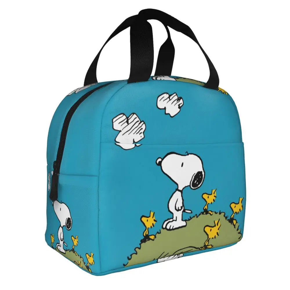 Custom Funny Cartoon Snoopy Lunch Box Waterproof Thermal Cooler Food Insulated Lunch Bag Kids For Kids Portable Picnic Tote Bags