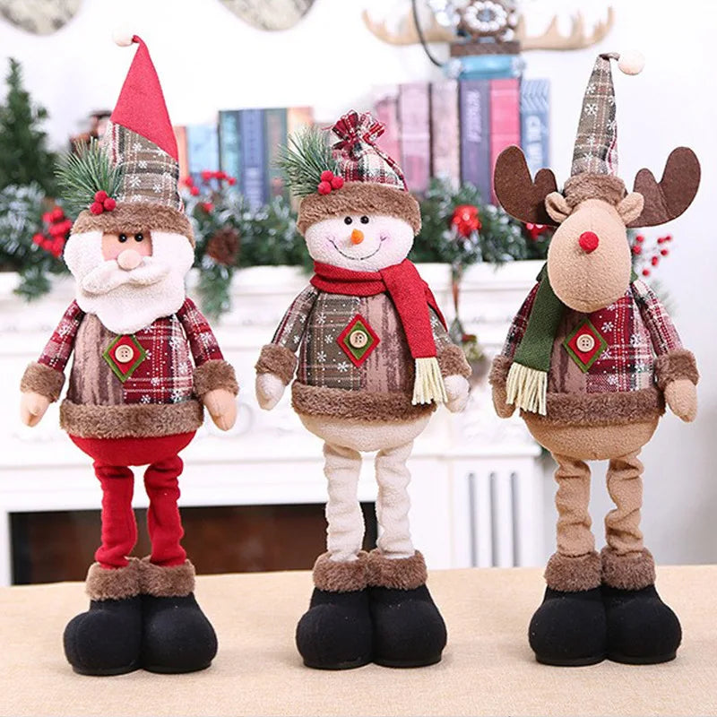 Cute Christmas Decoration Santa Claus Elk Santa Doll Christmas Ornaments Supplies New Year Home Decor Kid Gifts Navidad Natal