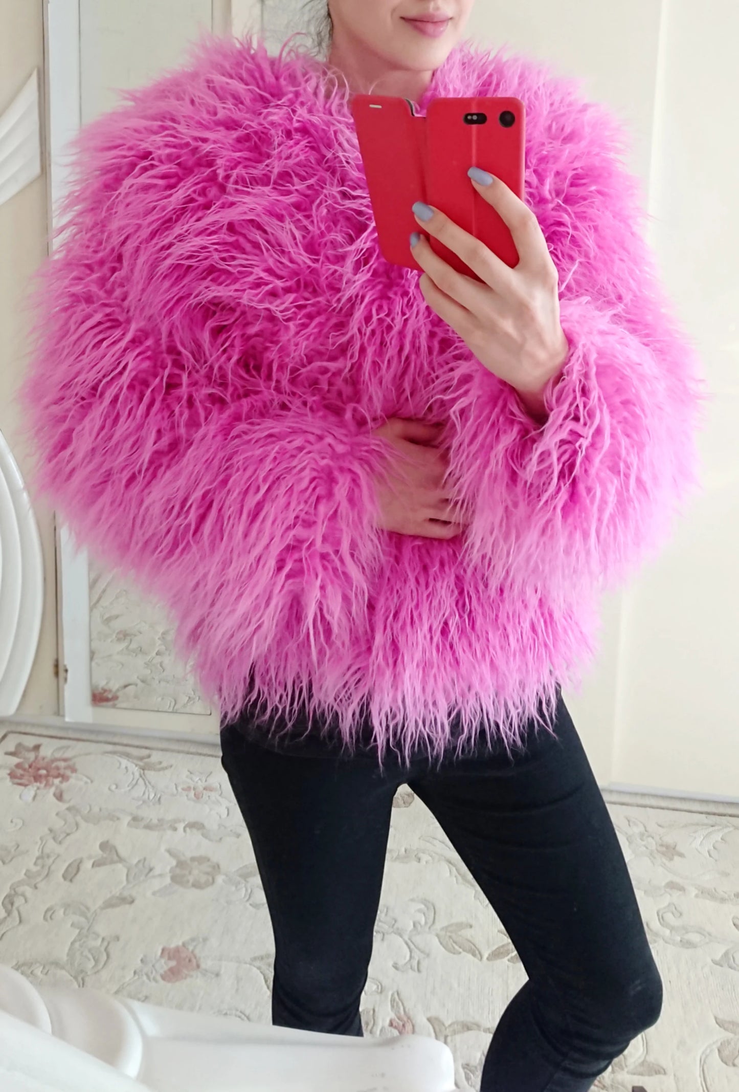 Fur Coats Women Autumn Winter Top Fashion Pink Faux Fur Coat Elegant Thick Warm Faux Fur Jackets for Women 2022