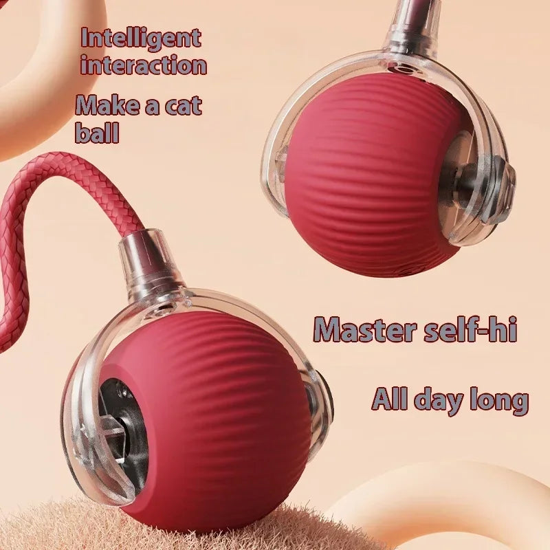 Smart Cat Toys Automatic Rolling Ball Fake Tail Rechargeable Electric Pet Interactive Toy Dog Cat Training Imitate Mouse Tail