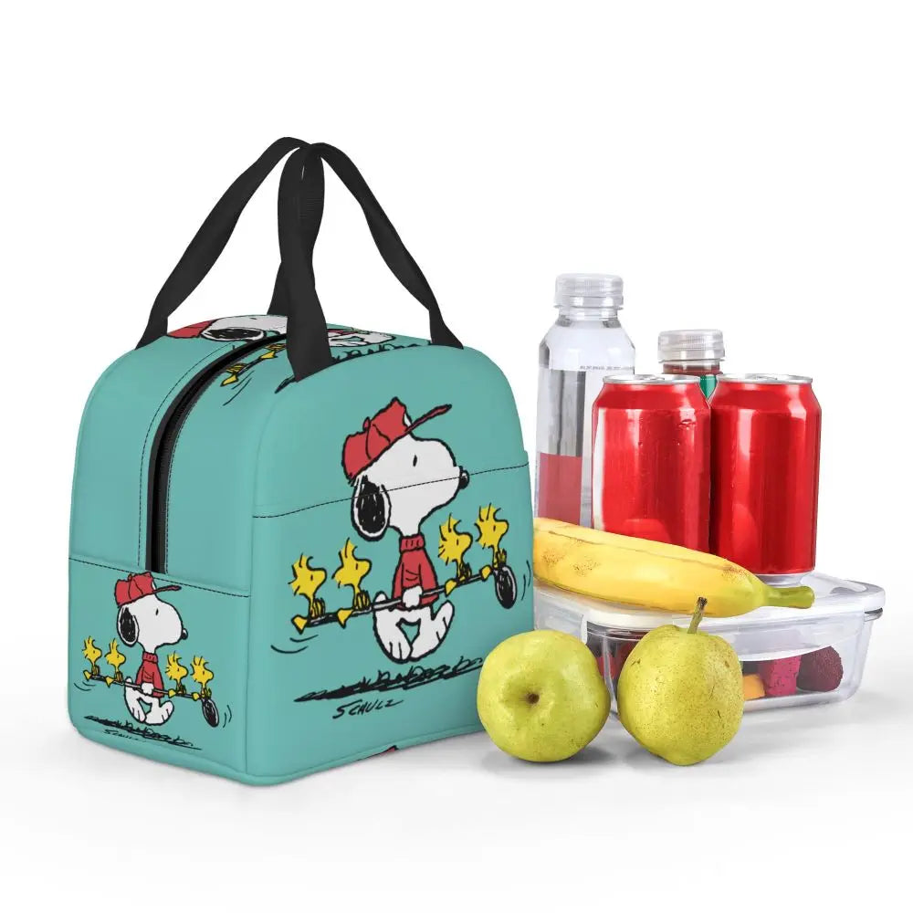 Custom Funny Cartoon Snoopy Lunch Box Waterproof Thermal Cooler Food Insulated Lunch Bag Kids For Kids Portable Picnic Tote Bags