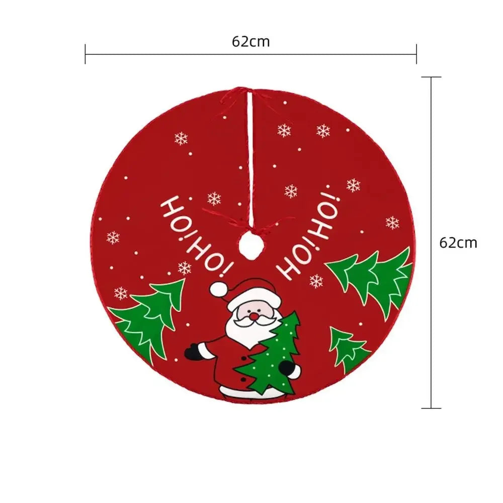 62CM Cartoon Christmas Tree Skirt Crafts Tree Surround Base Set Merry Christmas Decorations for Home Xmas Ornaments Navidad