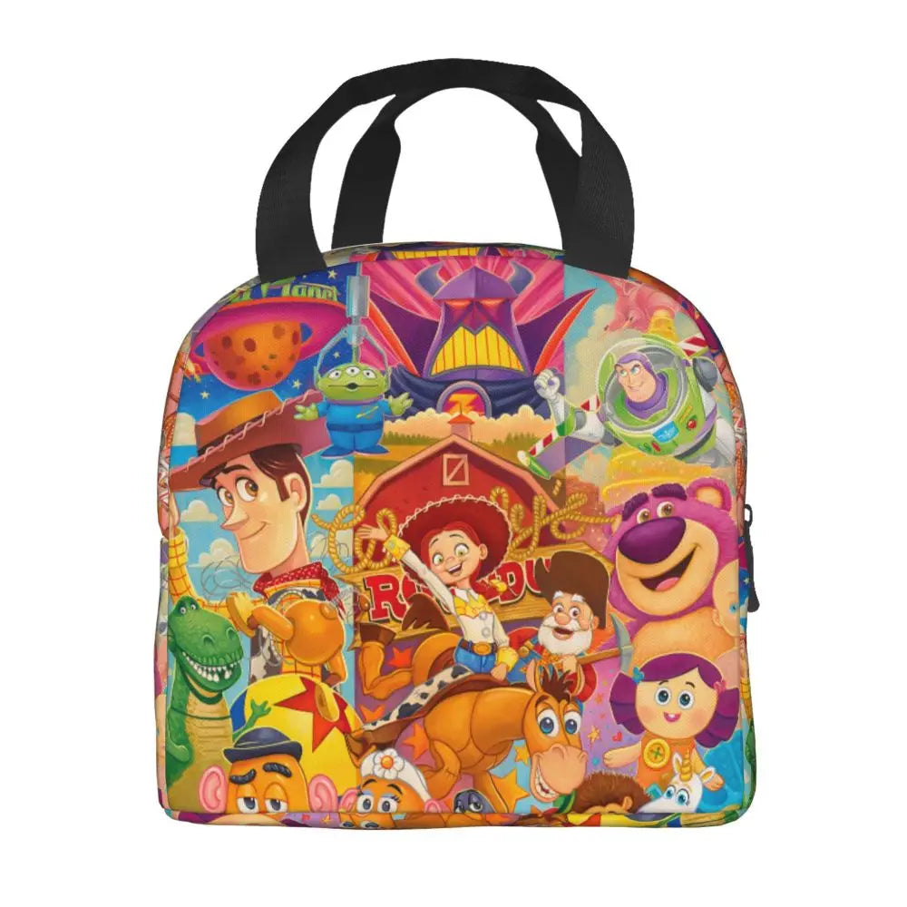 Custom Toy Story Buzz Ranger Suit Insulated Lunch Bag Reusable Thermal Cooler Bento Box For Women Food Container Tote Bags