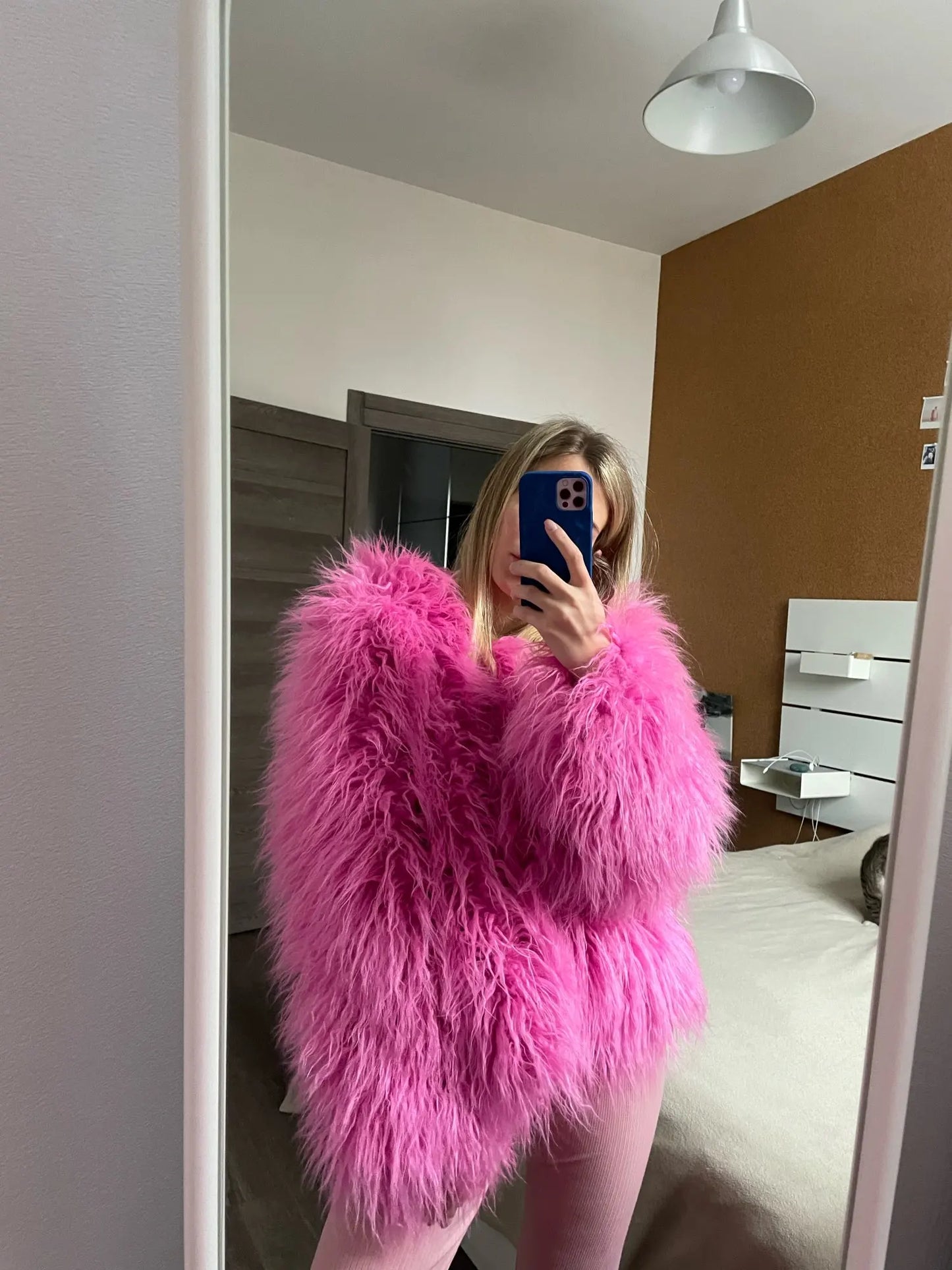 Fur Coats Women Autumn Winter Top Fashion Pink Faux Fur Coat Elegant Thick Warm Faux Fur Jackets for Women 2022