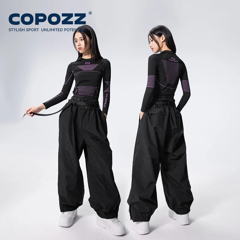 COPOZZ Brand Winter 3L Male Ski Pants Outdoor Sports Permeable Windproof Waterproof Female Snow Pant Warm Ski Snowboard Trousers