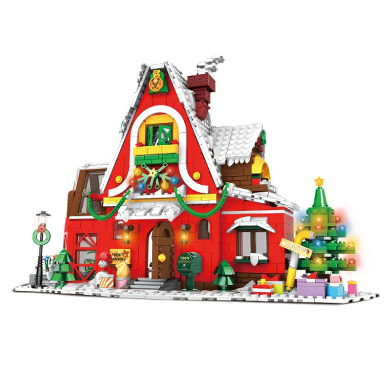 2023 City Creativity Winter Village Christmas House Christmas ART House Model Building Blocks Bricks Kids Toys Christmas Gift