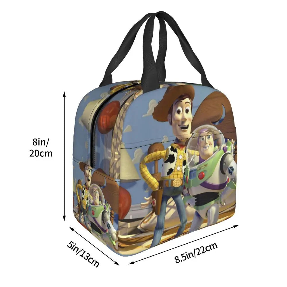 Custom Toy Story Buzz Ranger Suit Insulated Lunch Bag Reusable Thermal Cooler Bento Box For Women Food Container Tote Bags