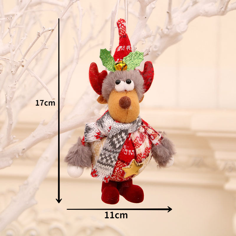 2023 Cute Christmas Santa Snowman Deer Doll Decoration Gift Doll Christmas Tree Hanging Ornament New Year Xmas Home Decoration