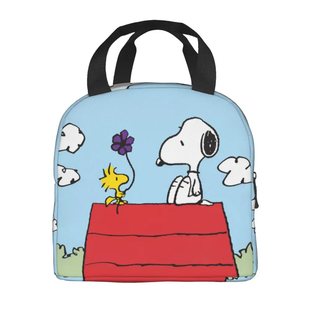 Custom Funny Cartoon Snoopy Lunch Box Waterproof Thermal Cooler Food Insulated Lunch Bag Kids For Kids Portable Picnic Tote Bags